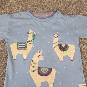 Joules Light Blue Llama Appliqué Short Sleeve Tee
